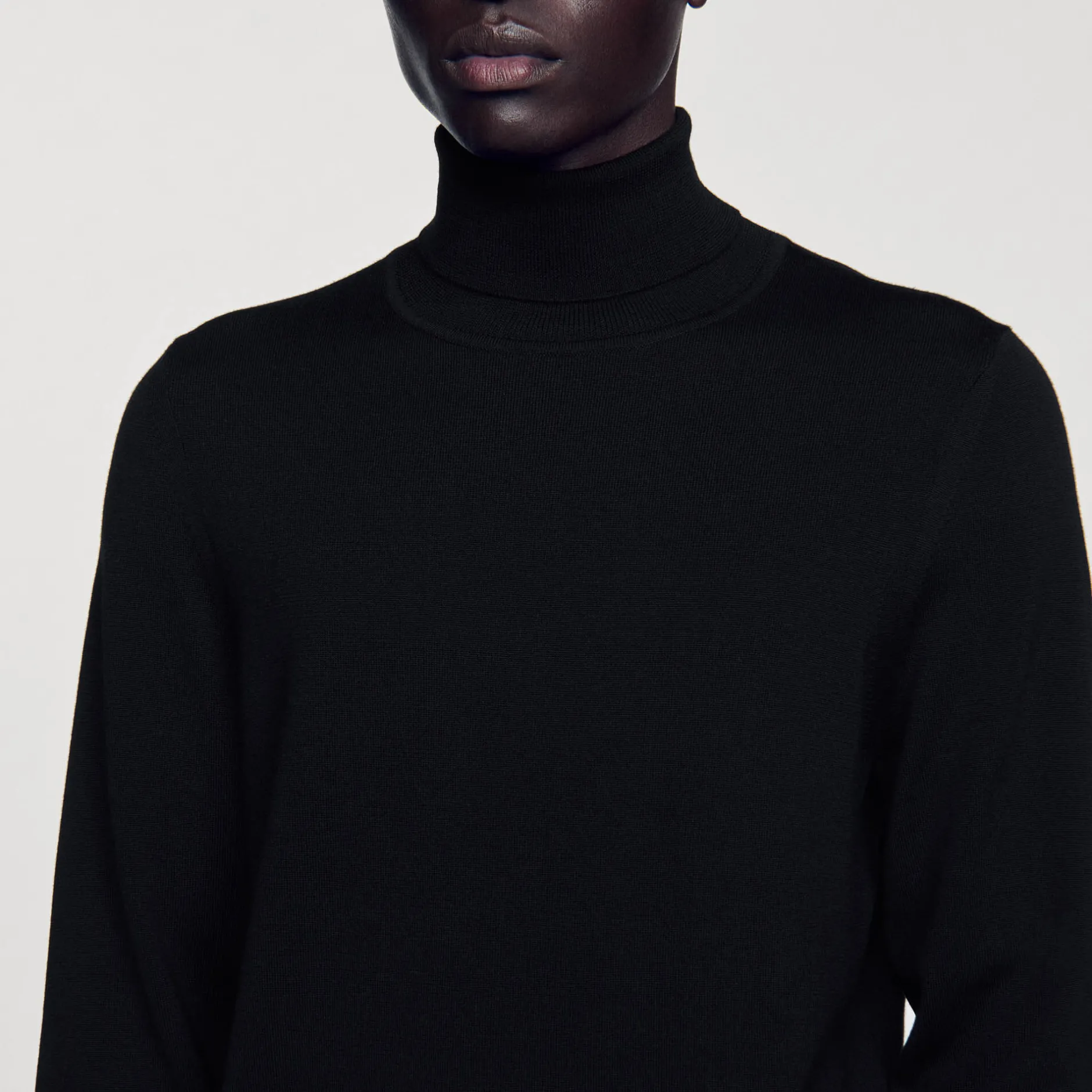 Homme SANDRO Pull à Col Roulé En Laine Homme