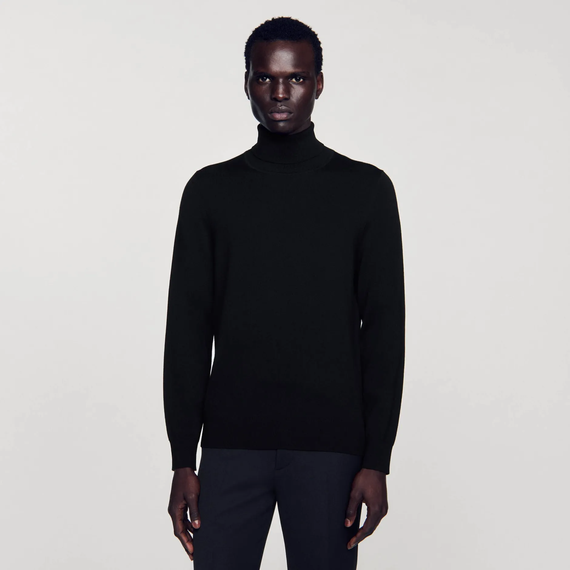 Homme SANDRO Pull à Col Roulé En Laine Homme