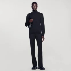 Homme SANDRO Pull à Col Roulé En Laine Homme