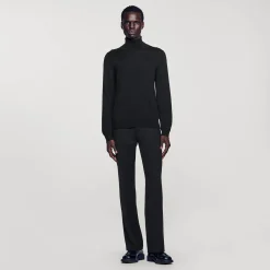Homme SANDRO Pull à Col Roulé En Laine Homme