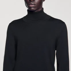 Homme SANDRO Pull à Col Roulé En Laine Homme