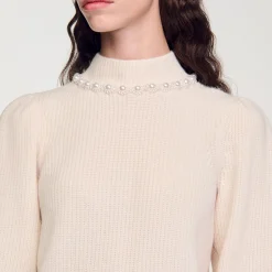 Femme SANDRO Pull à Côtes En Laine Et Cachemire