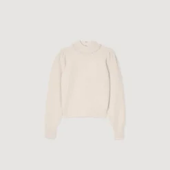 Femme SANDRO Pull à Côtes En Laine Et Cachemire