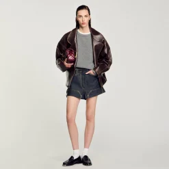 Femme SANDRO Pull Col Contrasté