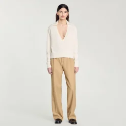 Femme SANDRO Pull Col Polo