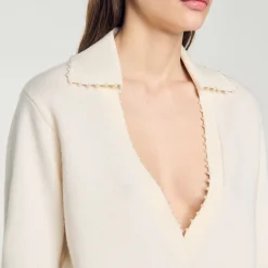 Femme SANDRO Pull Col Polo