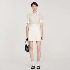 Femme SANDRO Pull Col Polo En Maille