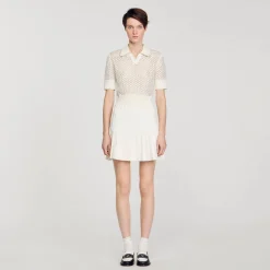 Femme SANDRO Pull Col Polo En Maille