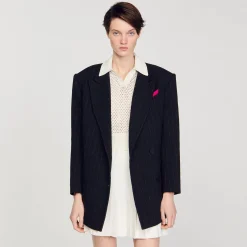 Femme SANDRO Pull Col Polo En Maille