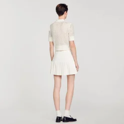 Femme SANDRO Pull Col Polo En Maille