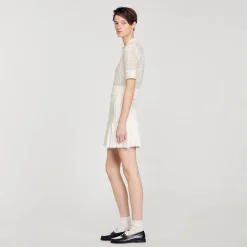 Femme SANDRO Pull Col Polo En Maille