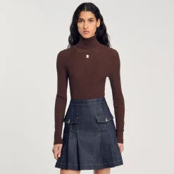 Femme SANDRO Pull Col Roulé