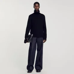 Homme SANDRO Pull Col Roulé Laine Et Cachemire