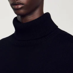 Homme SANDRO Pull Col Roulé Laine Et Cachemire