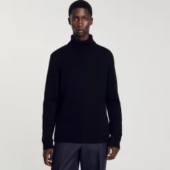 Homme SANDRO Pull Col Roulé Laine Et Cachemire