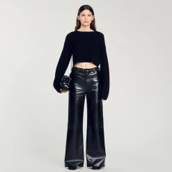 Femme SANDRO Pull Court En Cachemire Et Laine