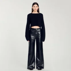 Femme SANDRO Pull Court En Cachemire Et Laine