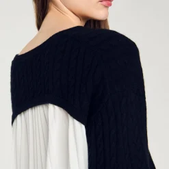 Femme SANDRO Pull Court En Cachemire Et Laine