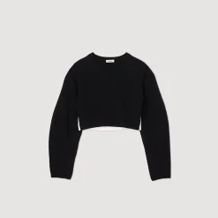 Femme SANDRO Pull Court En Cachemire Et Laine
