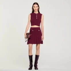 Femme SANDRO Pull Court Sans Manches
