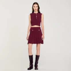 Femme SANDRO Pull Court Sans Manches