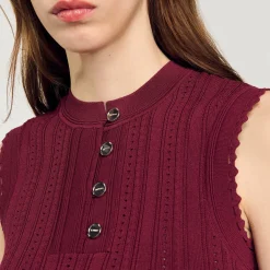 Femme SANDRO Pull Court Sans Manches