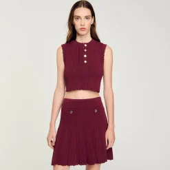 Femme SANDRO Pull Court Sans Manches