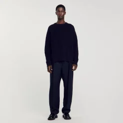 Homme SANDRO Pull Côtelé En Maille