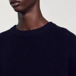 Homme SANDRO Pull Côtelé En Maille