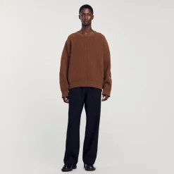 Homme SANDRO Pull Côtelé En Maille