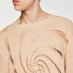 Homme SANDRO Pull En Coton Crochet Spirale