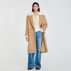 Femme SANDRO Pull En Laine à Col Vareuse