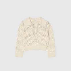 Femme SANDRO Pull En Laine à Col Vareuse