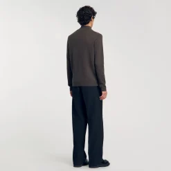 Homme SANDRO Pull En Laine à Col Zippé