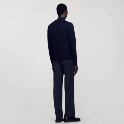 Homme SANDRO Pull En Laine à Col Zippé