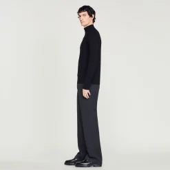 Homme SANDRO Pull En Laine à Col Zippé