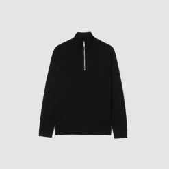 Homme SANDRO Pull En Laine à Col Zippé