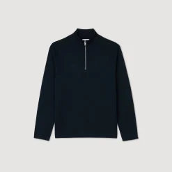 Homme SANDRO Pull En Laine à Col Zippé