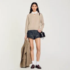 Femme SANDRO Pull En Laine Et Cachemire à Volant