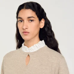 Femme SANDRO Pull En Laine Et Cachemire à Volant