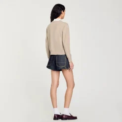 Femme SANDRO Pull En Laine Et Cachemire à Volant
