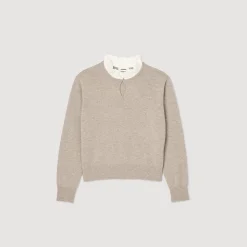 Femme SANDRO Pull En Laine Et Cachemire à Volant