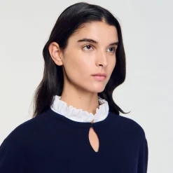 Femme SANDRO Pull En Laine Et Cachemire à Volant