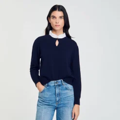 Femme SANDRO Pull En Laine Et Cachemire à Volant