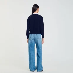 Femme SANDRO Pull En Laine Et Cachemire à Volant