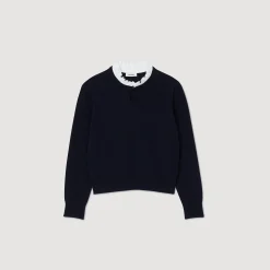 Femme SANDRO Pull En Laine Et Cachemire à Volant