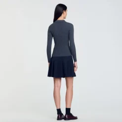 Femme SANDRO Pull En Maille à Côtes