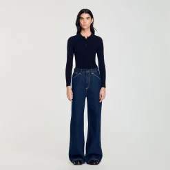 Femme SANDRO Pull En Maille à Côtes