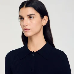 Femme SANDRO Pull En Maille à Côtes