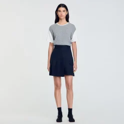 Femme SANDRO Pull En Maille Bimatières